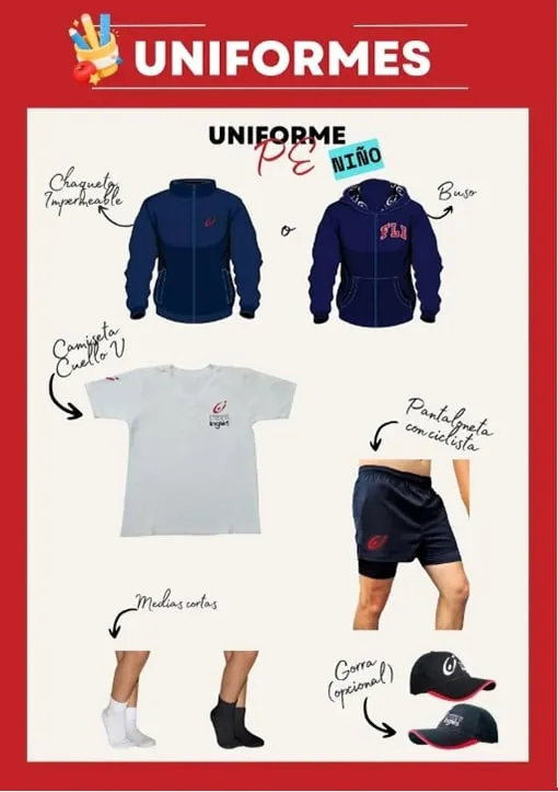 Uniforme PE, niño